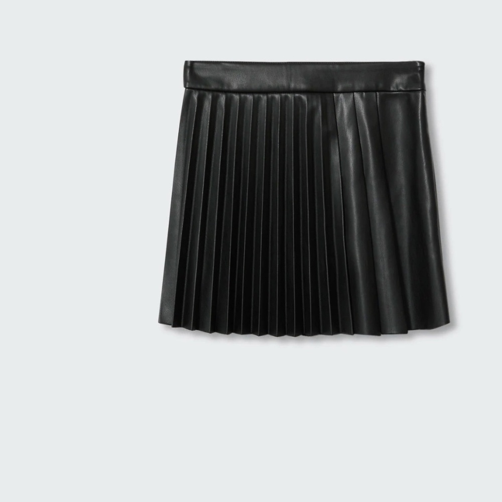Mango Faux-leather pleated skirt *NWT*